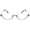 thumbnail image 2 of Lunettes de Lecture Anti-Lumière Bleue Design Ovale Rétro Rondes Presbytes Demi-Monture Hyperopie Unisexes+3.5 Noir Chine, 2 of 5