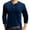 Blue, variant on Mens Fashion Henley Shirts Long Sleeve Button Cotton T-Shirt Crewneck Sweatshirts Casual Slim Fit Tops Comfy Basic Shirts Lightweight Pullover Workout Shirt