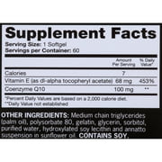 Qunol Ultra CoQ10 Softgels, 100mg, Heart Health, Coenzyme Q10 Dietary Supplement, 60 Count