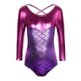 thumbnail image 2 of Traje de leotardo de manga larga para niñas y niños, 10 (9-10 años) morado Zulema Leotardos de gimnasia para niñas, 2 of 8