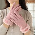 thumbnail image 1 of Guantes de lana de cachemira para mujer, bonitos guantes de invierno para montar, cálidos, acolchados, con pantalla táctil, resistentes al frío y para esquiar, 1 of 6