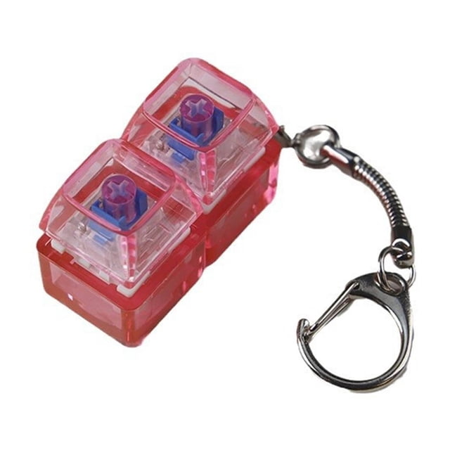 HUASHENG Base à Bulles Quatre Boutons Jouet Mécanique à Clic / Jouet de Stimulation Anti-Stress (Base Noire Touches Transparentes Rouges)