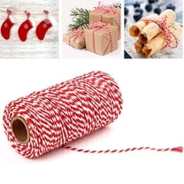 Red and White Cotton Twine, 2mm Thick 328 Feet String for Gift Wrapping, DIY Crafts, Home Decoration, Gardening Wedding Decor,Christmas Wrapping String