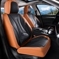 thumbnail image 6 of FLORICH Full Set Leather Car Seat Covers, Waterproof Front and Rear Seat Covers for Cars, Automotive Seat Protector Fit for Most Car SUV Truck, Brown & Black, 6 of 10