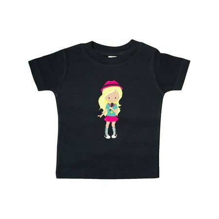 

Inktastic Rock Girl Blonde Hair Band Singer Microphone Gift Baby Girl T-Shirt