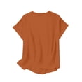 thumbnail image 4 of CUSTG Casual Blouses For Women Simple Summer Short Sleeve Shirts V Neck Solid Color Tunic Blouses Tee Trendy Tops, 4 of 4