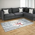 thumbnail image 3 of Playful Bulldog Welcomes Winter Snowy Day with Cardinal Bird Indoor Rug Dog Lover Gifts Idea Carpet Living Bed Room Sofa Home Decor - 2017, 3 of 5