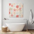 thumbnail image 6 of Wall Art Prints, Red Orange Coastal Framed Canvas Prints for Bedroom Living Room Bathroom Office, Summer Beach Starfish Coral Nautical Rustic Gallery Wrap Wall Art Poster for Gifts Home Decor 8"x8", 6 of 9