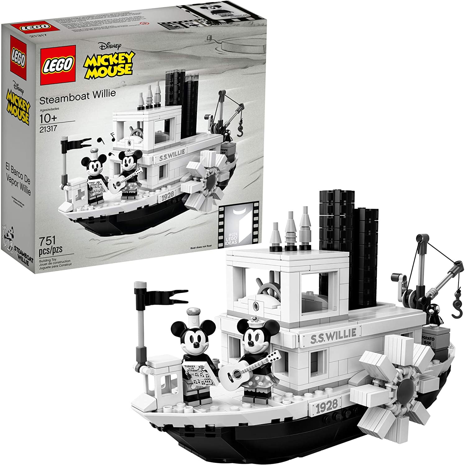 Daddy snorkel Condense LEGO Ideas 21317 Disney Steamboat Willie Building Kit (751 Pieces) -  Walmart.com