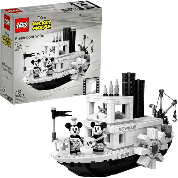 LEGO Ideas 21317 Disney Steamboat Willie Building Kit (751 Pieces)