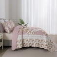 thumbnail image 4 of Nordmiex 3-Piece Microfiber Quilt Sets Floral Patchwork Bedspreads Reversible Coverlet Sets (Queen, Pink), 4 of 9