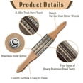 thumbnail image 3 of Buffing Wheel Rake Cleaning Tool for Polishing Wheel Compound with Beech Wood Handle & 4 Rows of Metal Teeth Rake, 3 of 5
