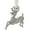 April, variant on Custom Reindeer Birthstone Ornament, 100% Pewter - Measures 2 3/4" Wide x 2 1/4" High, August