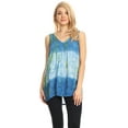 thumbnail image 5 of Sakkas Women's Tie Dye Floral Sequin Sleeveless Blouse - Blue / Cream - Plus Size, 5 of 6