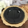 BalsaCircle 10 Black Round 10" Disposable Plastic Dinner Plates Gold