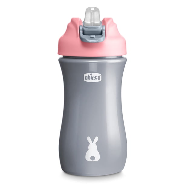 Sippy Cup Chicco Soft Spout para niños mayores de 18 meses, 350 ml, color rosa y plateado