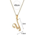 thumbnail image 6 of Kripyery Pendant Necklace Cursive 26 Letters Jewelry Simple Bright Luster Couple Necklace for Daily Wear, 6 of 8