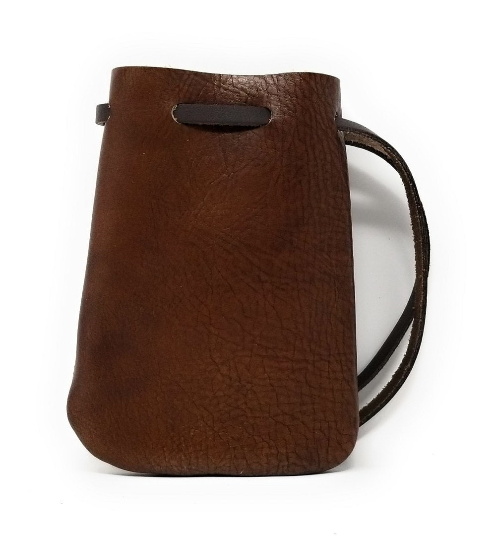 Leather Drawstring Pouch, Coin Bag, Medicine, Pouch Size 5.75" Lenth