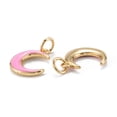 thumbnail image 4 of Real 18K Gold Plated Brass Enamel Pendants with Jump Rings Long-Lasting Plated Moon Mixed Color 14x11x2mm Hole: 3.5mm, 4 of 4