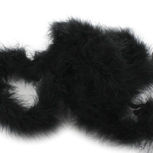 Full Marabou Feather Boa 2 Yards Black