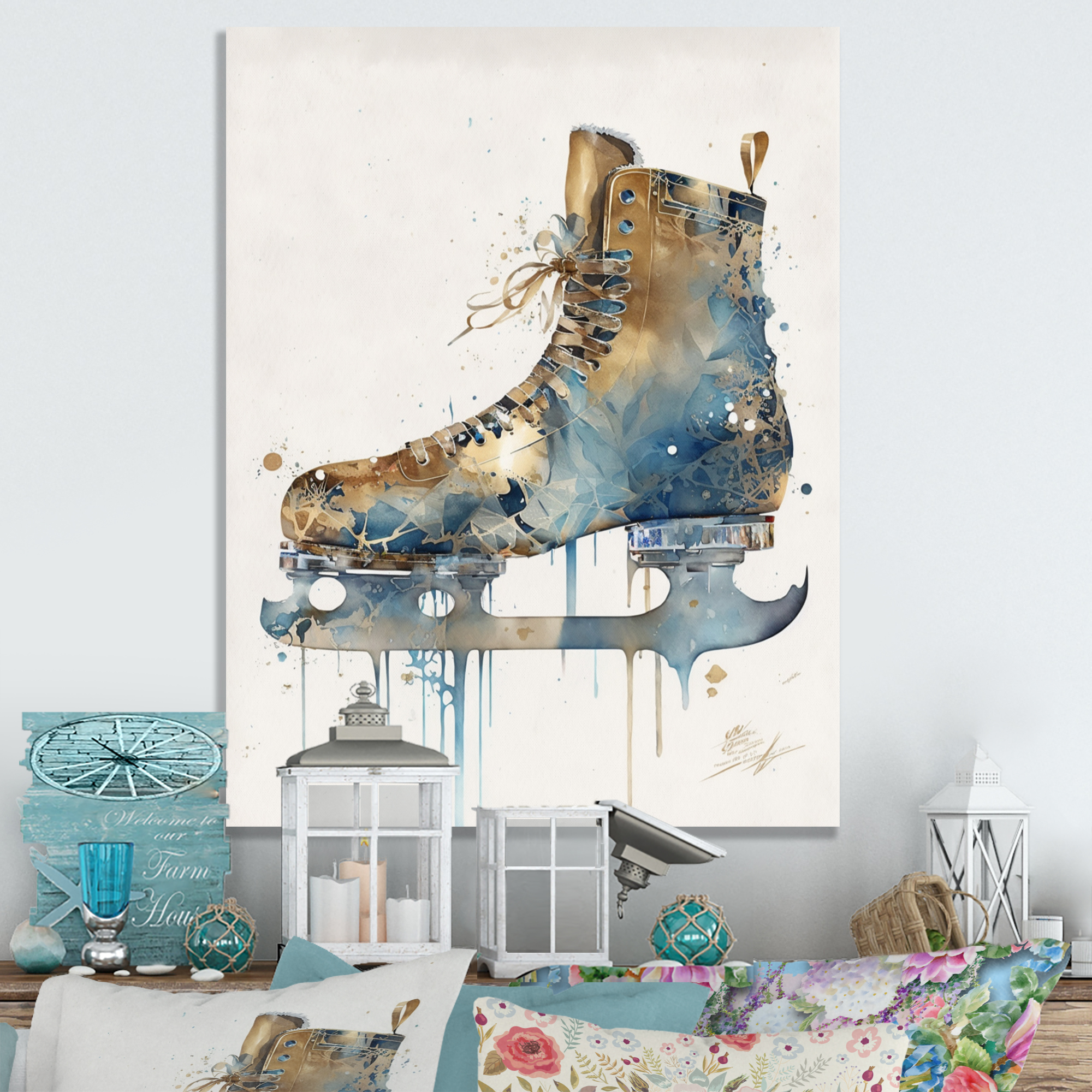 Designart Figure Skate II Canvas Wall Art