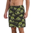 thumbnail image 2 of Goofa Light Green Excavator Printed Mens Swim Trunks Summer Quick Dry Short Beach Swimwear Bathing Suits-, 2 of 9