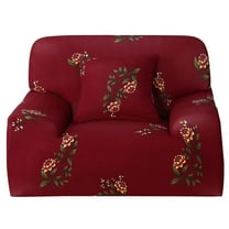 Unique Bargains 1-Piece Contemporary Floral Stretch Armchair Sofa Cover, Red
