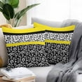 thumbnail image 2 of Abstract Yellow Outdoor Pillow Covers Set of 2 Black Stripes Floral Plant Modern Vintage Waterproof Throw Pillow Case Decorative Square Cushion Cover for Patio Couch Garden Balcony, 16"x16", 2 of 9