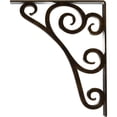 thumbnail image 4 of Ekena Millwork 2"W x 12"D x 15"H Tristan Wrought Iron Bracket, (Triple center brace), Antiqued Brass, 4 of 8