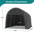 thumbnail image 2 of Erommy Carport 10 x15 FT Heavy Duty, Portable Garage with All-Steel Metal Frame and Round Style Roof, Anti-Snow Car Canopy Outdoor Storage Shelter for Car, Truck, Boat, 2 of 8