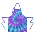 thumbnail image 2 of Purple Blue Tie Dye Pattern Apron-Garden Aprons for Women with Pockets-Cotton Linen Waterproof Kitchen Cooking Gardening Aprons Adjustable for Kitchen,Cooking,BBQ and Salon 33x27 Inch, 2 of 7