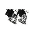 thumbnail image 2 of Loicainy Infant Baby Girl Halloween Outfit 3 6 12 18 Months Romper Ghost Bell Bottoms and Headband 3 Pcs Clothes Set, 2 of 9