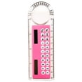 thumbnail image 2 of Dusknt Ruler Calculator, Transparent 4-In-1 Calculator Ruler, Portable Electronic Statnery with Magnifier Protractor for Studants Sch00l Ofice ing Use, Pink, 2 of 5