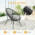 thumbnail image 4 of Dovov Acapulco Chair Set of 2, Outdoor Seating Patio Chairs Modern Wicker Bistro Chairs All-Weather Papasan Chair for Balcony Garden Backyard Porch Deck, Black, 4 of 11