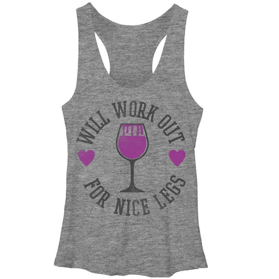 Women's CHIN UP Will Work Out for Nice Legs  Racerback Tank Top Gray Heather Small