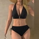 thumbnail image 3 of Conjunto de Bikini de Cintura Alta para las Mujeres Traje de Surf de Color Sólido con Almohadilla de Pecho Ropa de Playa Deportiva de Dos Piezas, 3 of 4