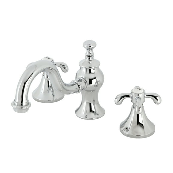 Kingston Brass FC7161TX French Country Widespread Bathroom Faucet with Brass Pop-Up, Polished Chrome