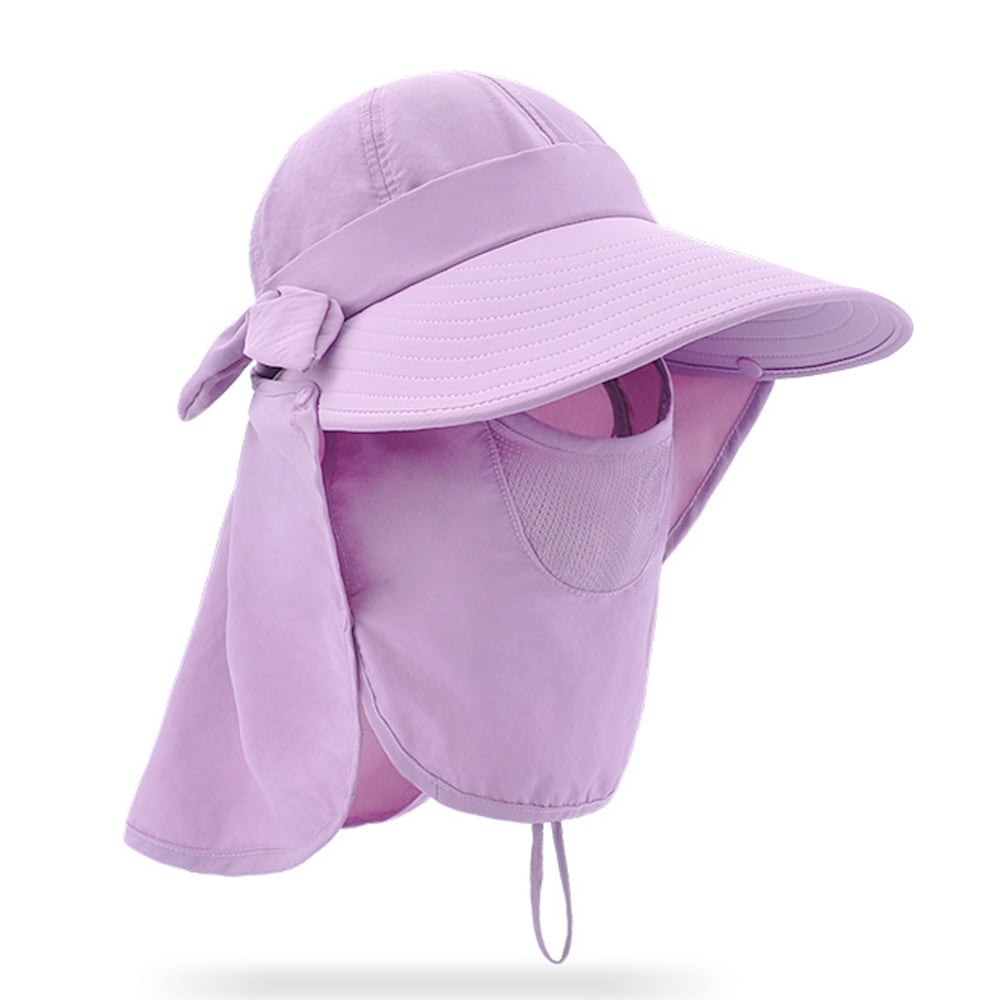 Outdoor Sun Shield Hat UPF 50+ Sun Cap Removable Neck Face Flap for Women