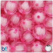 BeadTin Pink Transparent 20mm Melon Plastic Bead in Beads (10pcs)