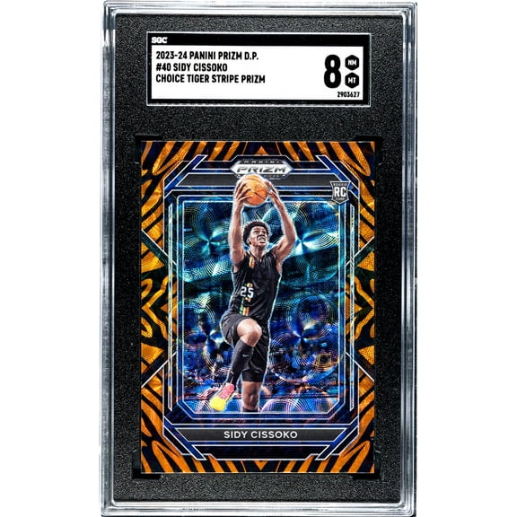 2023-24 Panini Prizm Draft Picks #40 Sidy Cissoko Choice Tiger Stripe Prizm SGC 8