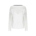 thumbnail image 5 of YUGYXL Crochet Sweaters for Women Trendy Hollow Out Boat Neck Pullover Sweater Casual Long Sleeve Loose Cable Knit Tops White XL, 5 of 6