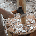 thumbnail image 6 of WICING 8" Camping Hatchet, Mini Hand Axe with 1065 Manganese Steel Blade, Beech Wood Handle, Leather Sheath & Sharpening Stone, 6 of 6