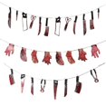 thumbnail image 1 of 3pcs/set Halloween Simulation Bloody Stained Tools Body Parts Garland Banner Halloween Prop Haunted House Decor, 1 of 4