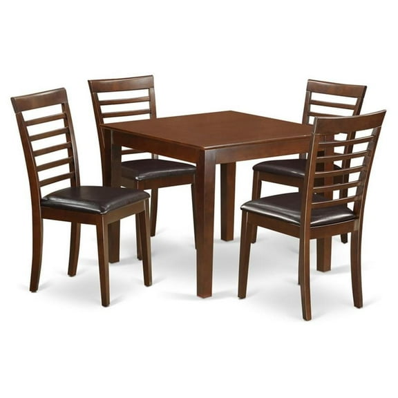 Bowery Hill 5-piece Traditional Wood Dinette Set in Mahogany