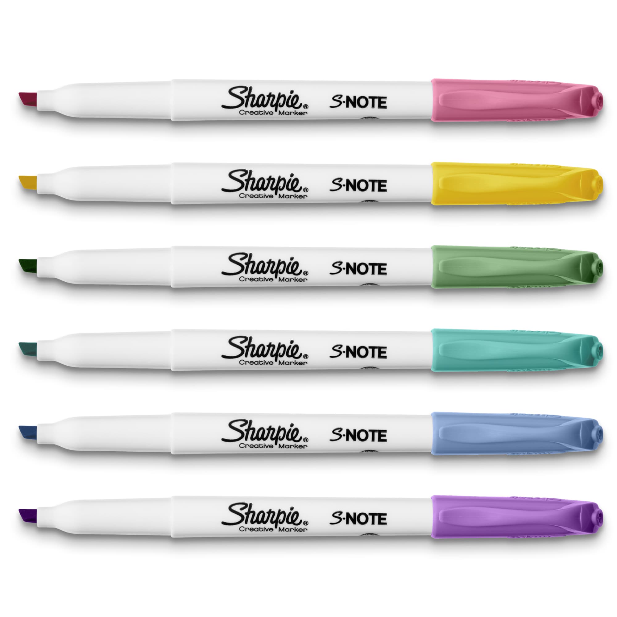 Marcadores creativos Sharpie S-Note colores surtidos, punta cincel, 6 piezas 2