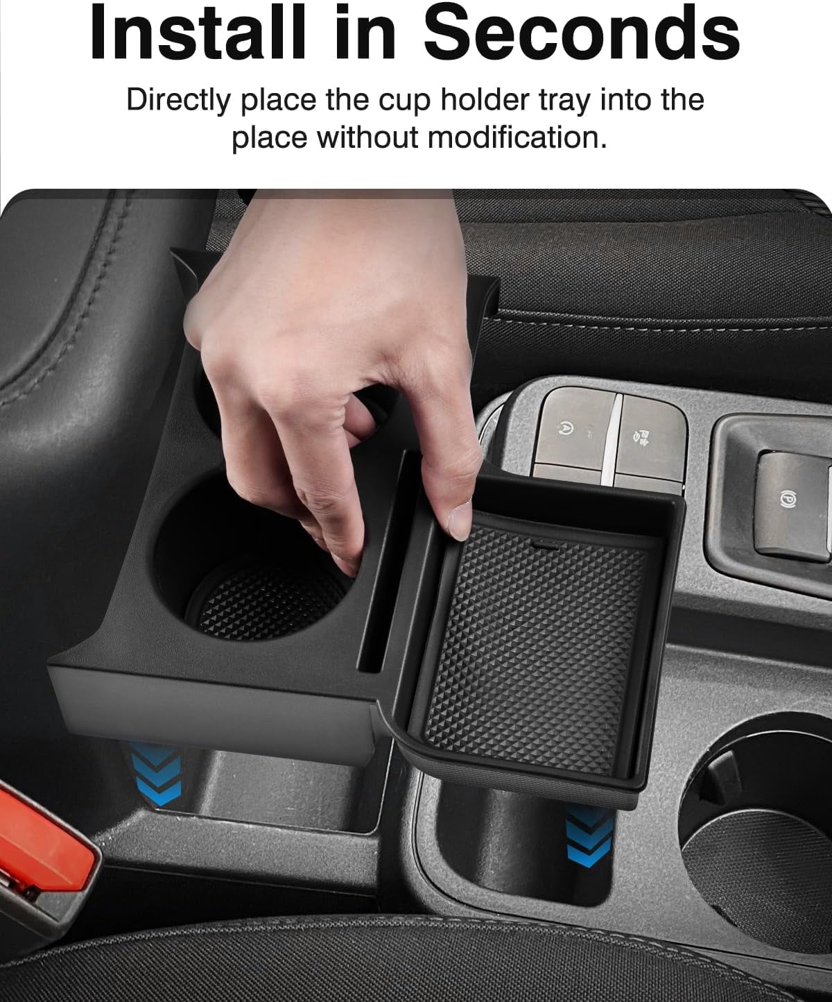 Canvcle Maverick Cup Holder Insert Center Console Organizer for 2022-2025 Ford Maverick Accessories, Car Front Seat Armrest Storage Box for Maverick Multi-Functional Drink Cup Holder Tray