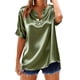 thumbnail image 3 of TaTaai V-Neck Button Women's Pullover Blouse, Short Sleeve Fashion Top, Casual Regular Length, All-Season Wear, Perfect for Daily Occasions Gift, 3 of 5