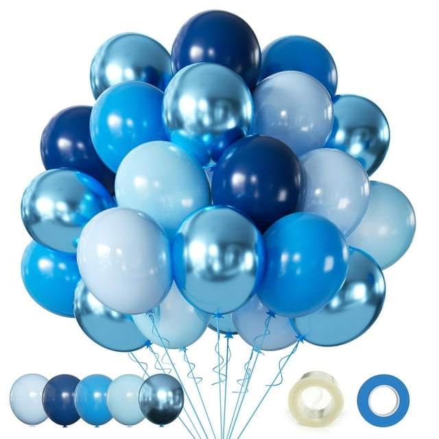 Kit de globos AIOZX de látex azul metálico de 60 piezas, 12"