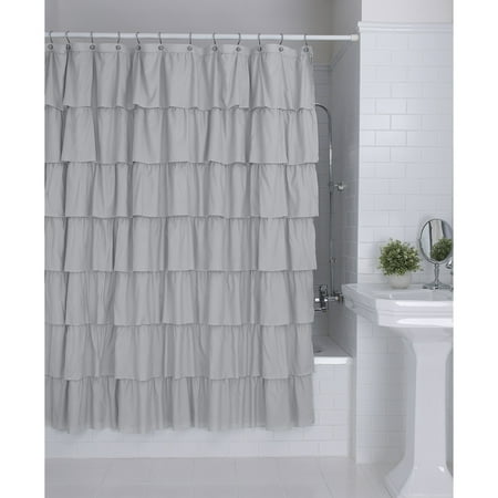 Better Homes Gardens Ruffles Grey Polyester Embellished Layer