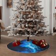 thumbnail image 5 of Salouo Blue Fire Cool Wolf Christmas Tree Skirt 48" Farmhouse Christmas Decorations Snowman Xmas Tree Skirt Tree Mat for Holiday Party Decor, 5 of 8